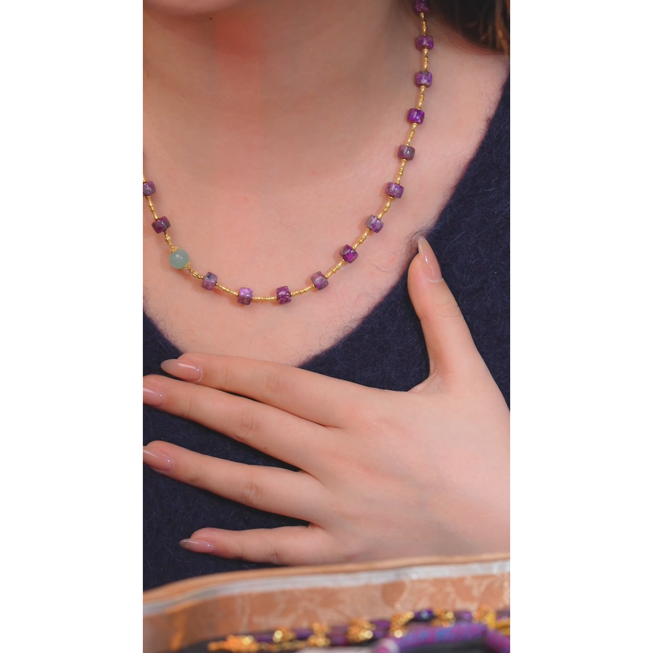 苏纪石（舒俱来）项链18K金镶嵌多样性发@@P5668