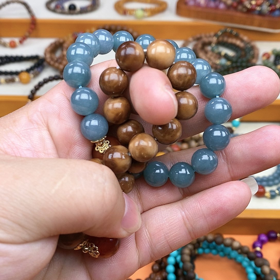 库克吊坠库克菩提10蓝水单圈