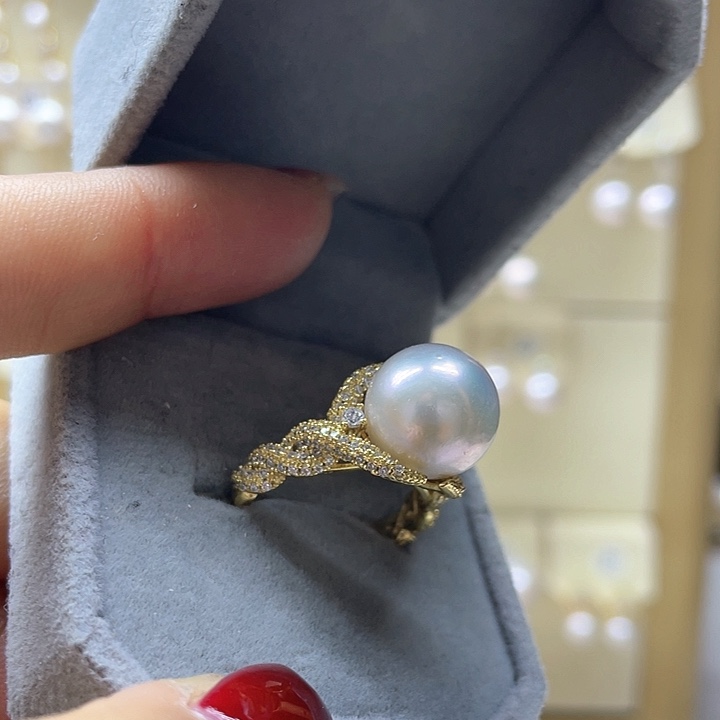 淡水珍珠戒指银S925镶嵌
