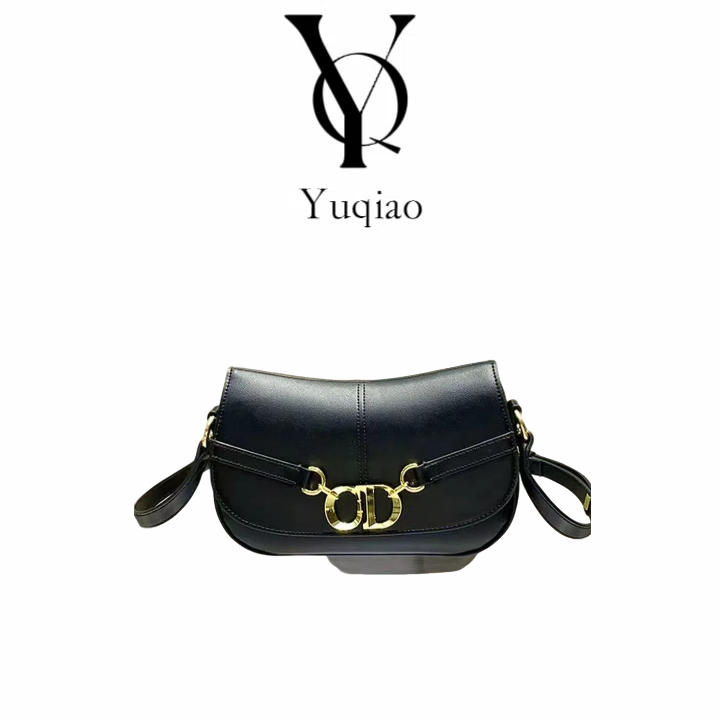 新款潮流洋气百搭马鞍包7006黑色25*8*16