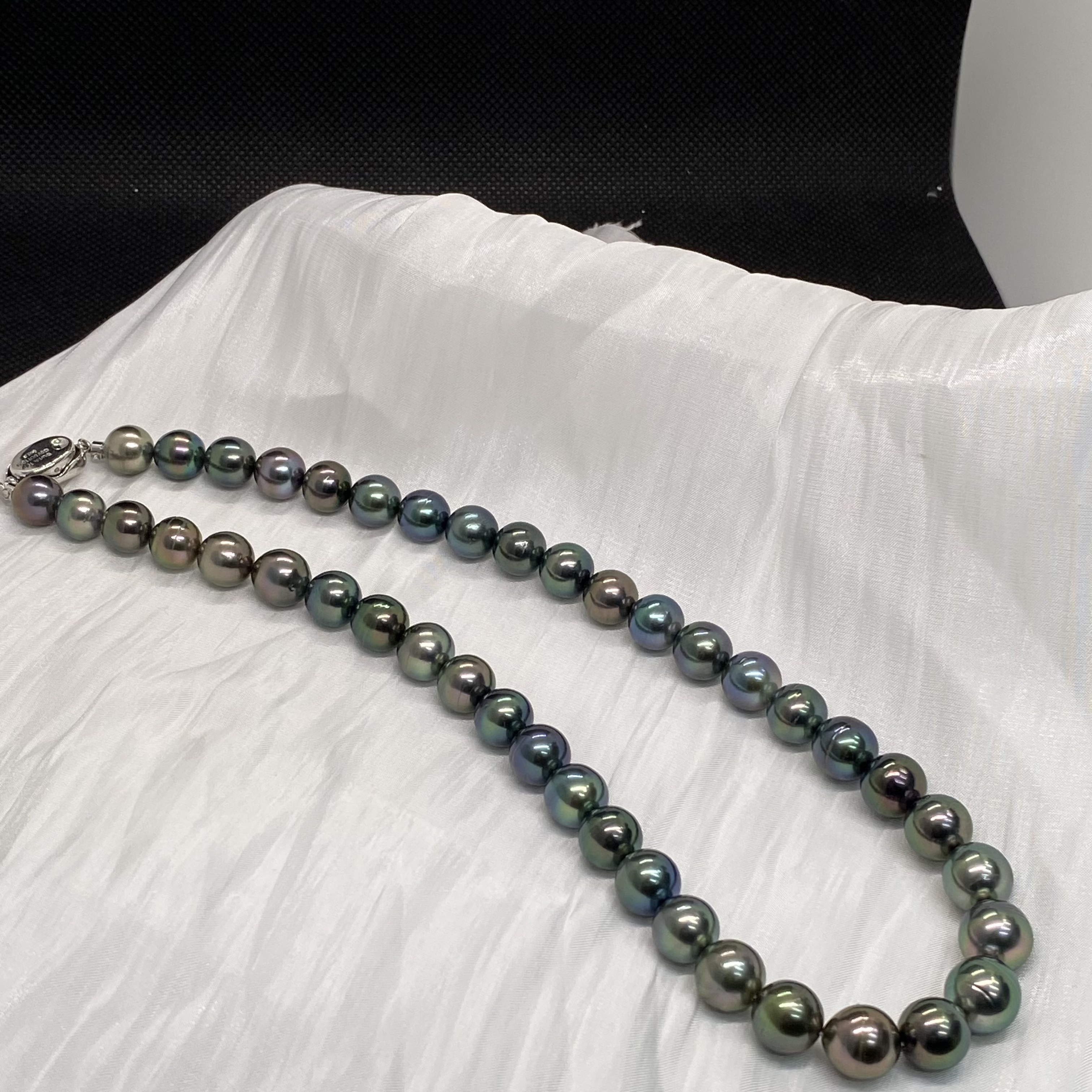 天然海水大溪地正圆炫彩莫兰迪珍珠时尚百搭气质优雅极光