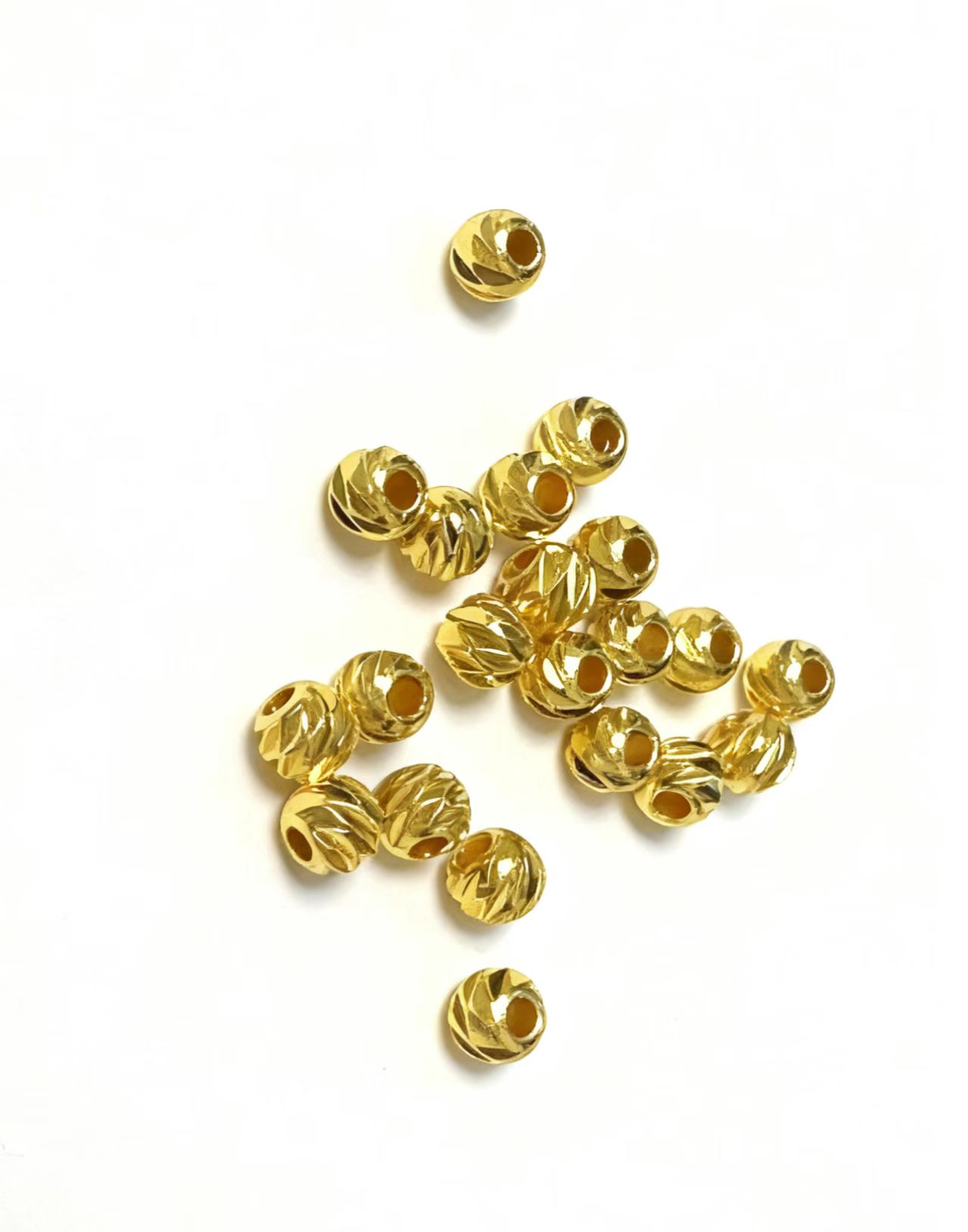 18K  金车花珠  DIY配件