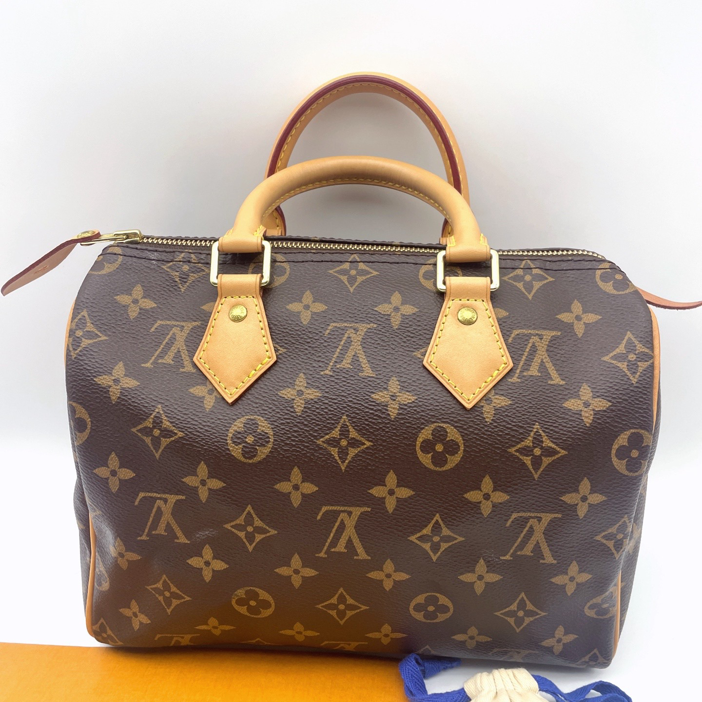 95新 LouisVuitton/路易威登 老花speedy25手提包无肩带款