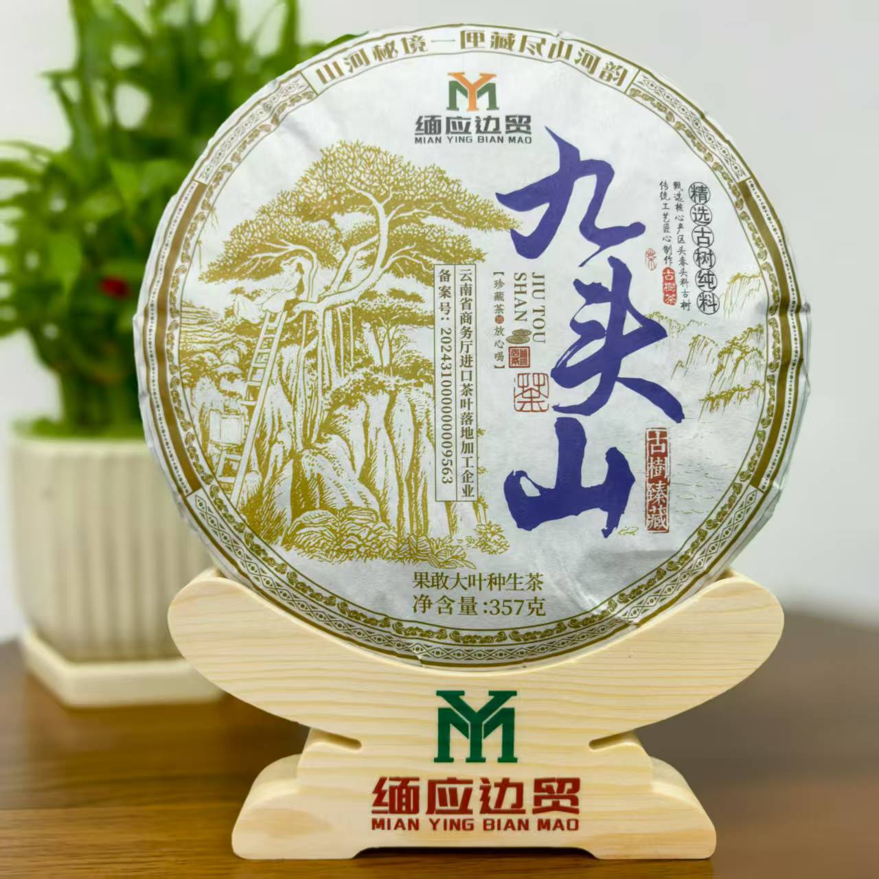 【九头山】缅甸果敢大叶种 九头山（古树茶）357克 生茶茶饼/紧压茶