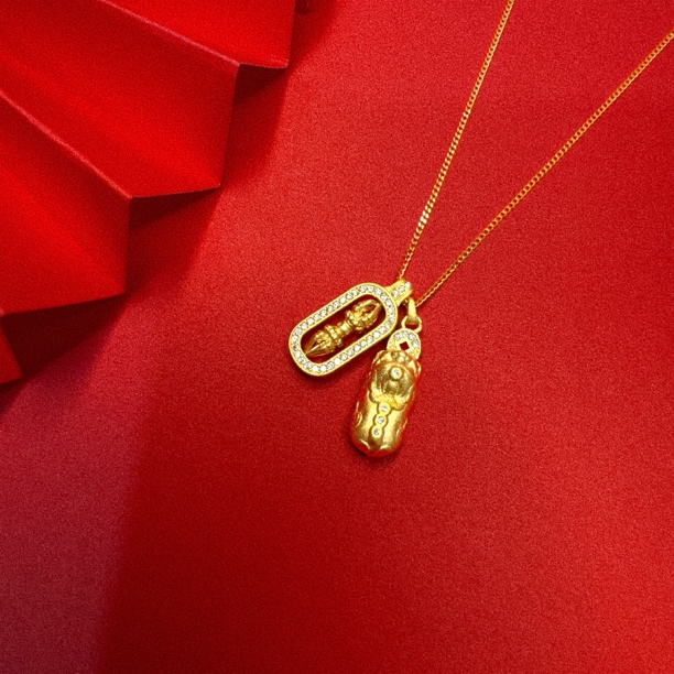 吊坠足银 网红同款金刚杵貔貅项链中式百搭锁骨链轻奢送女友礼物