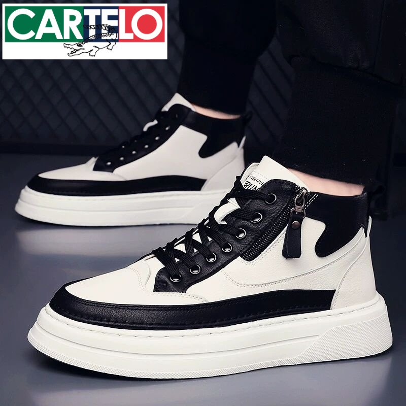 CARTEL鳄鱼马丁靴男鞋春季2025新款运动休闲板鞋男士高帮鞋子男款