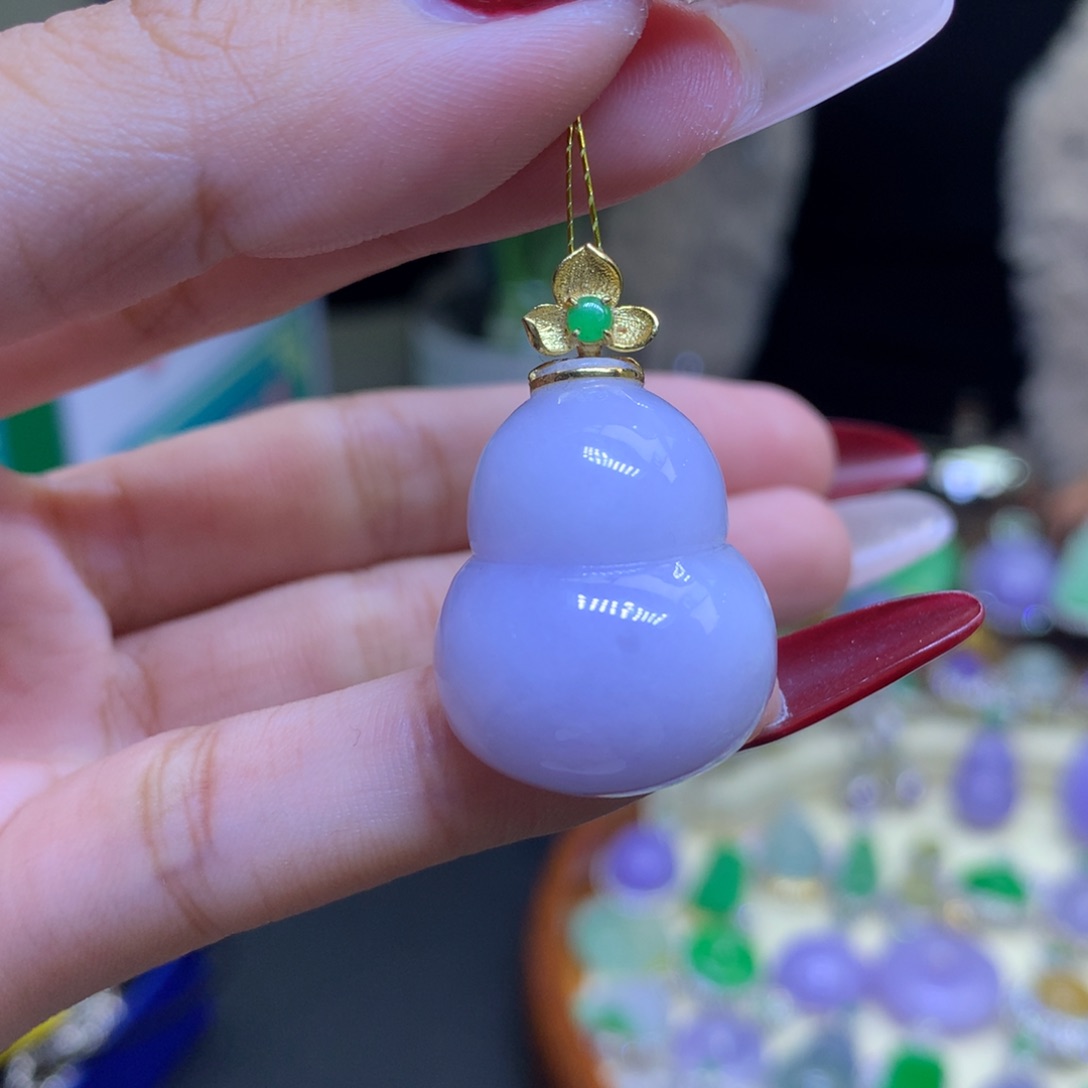 翡翠颈饰18K金镶嵌天然