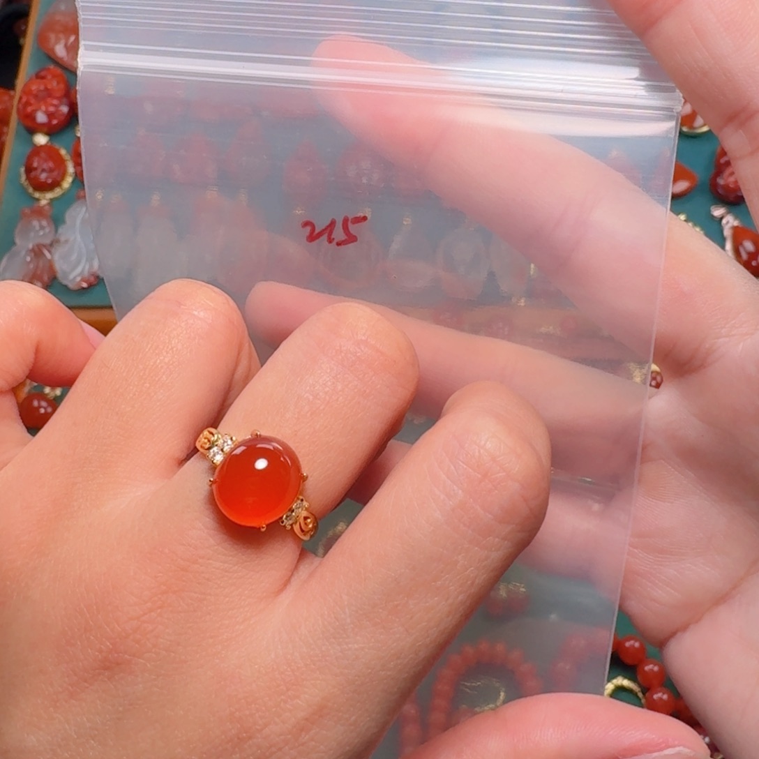 南红玛瑙南红银S925镶嵌