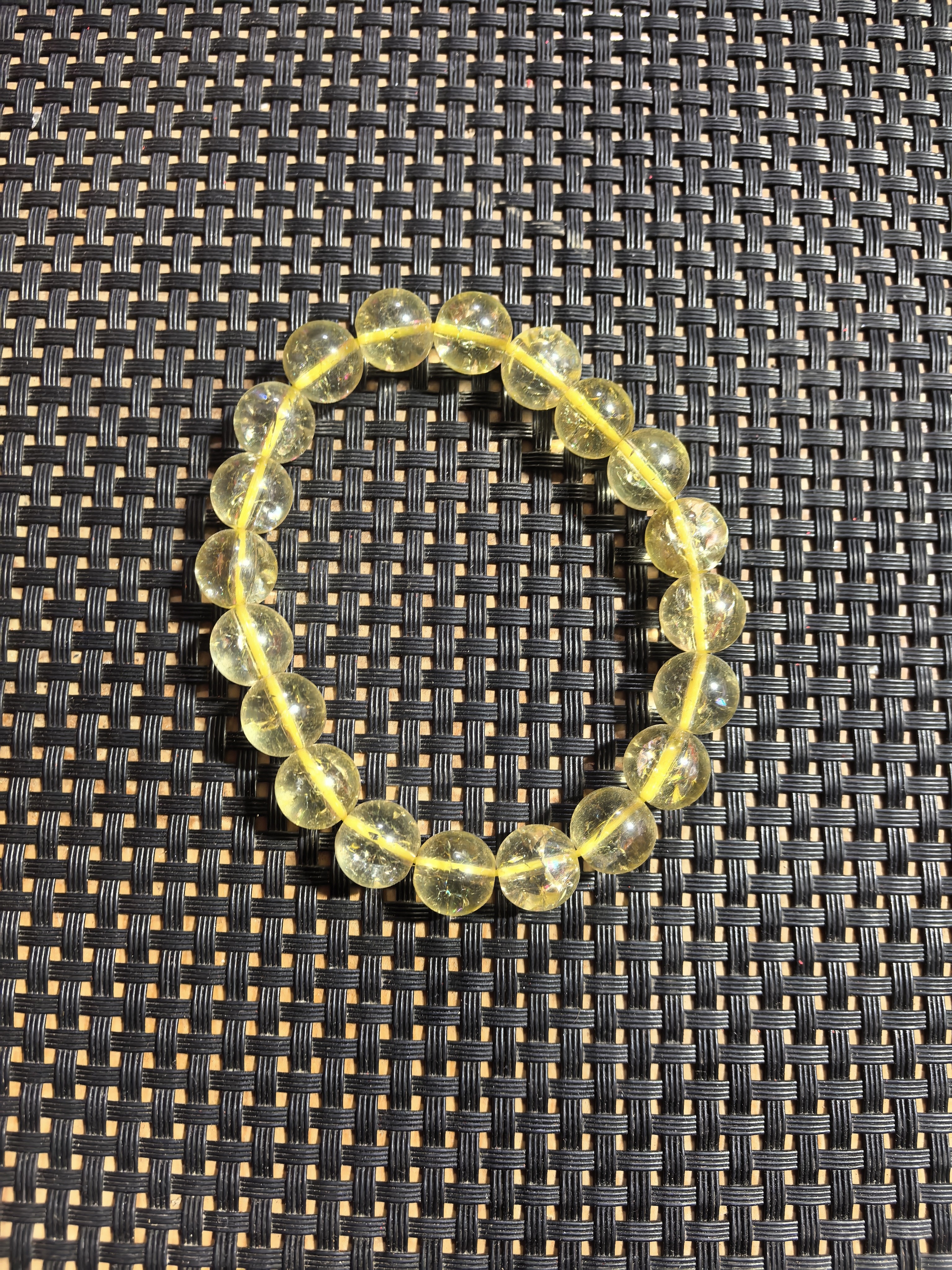 精品东海天然黄水晶卡10手串！