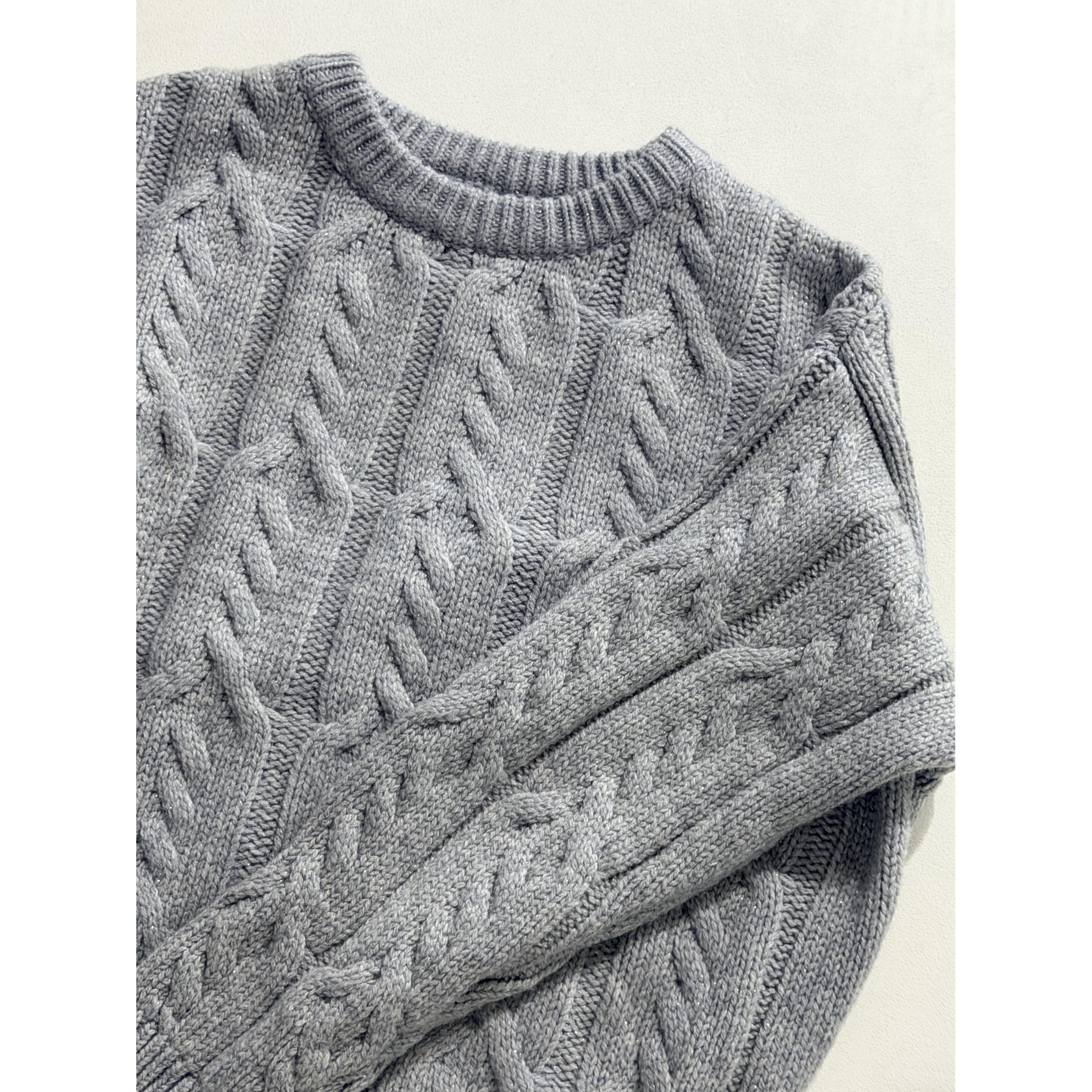 135-【外贸工厂】羊毛女款纯色毛针织衫-W006灰色