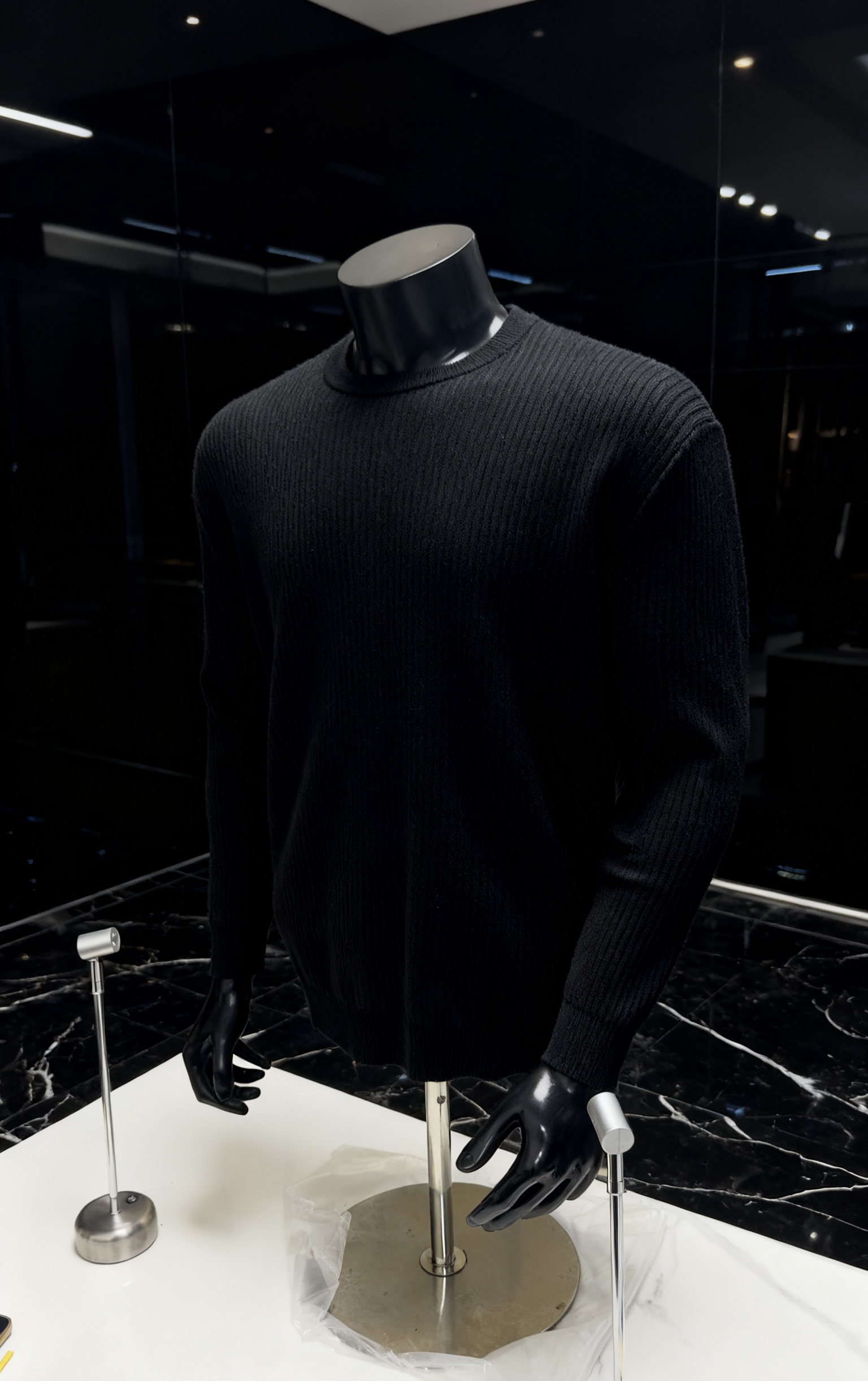 【HC】秋冬软绒极简粗针男士毛衣长袖日常通勤圆领百搭针织衫