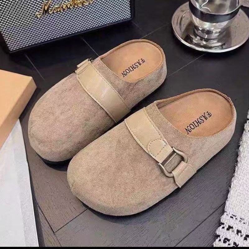 2025爆款厚底复古外穿包头勃肯拖鞋女5A12-796-6