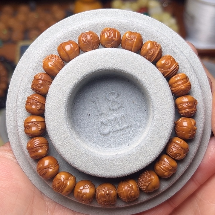 猴头核桃手串猴头雕刻精工小蜡笔小新手串单圈