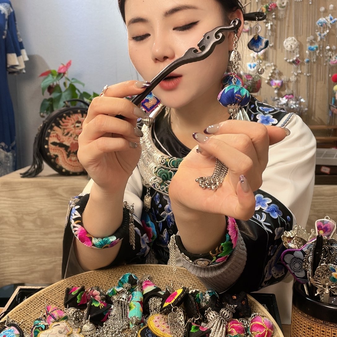 锆石纯铜合金发簪