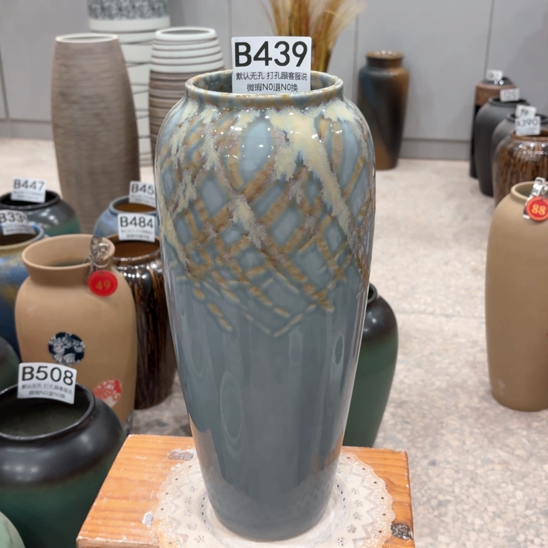 摆件439 景德镇陶瓷花瓶高34口9