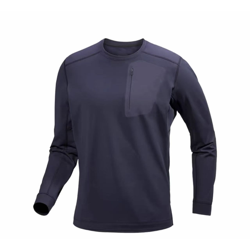 Rho  LT系列 秋冬户外运动男士保暖透气吸湿排汗圆领长袖抓绒衣