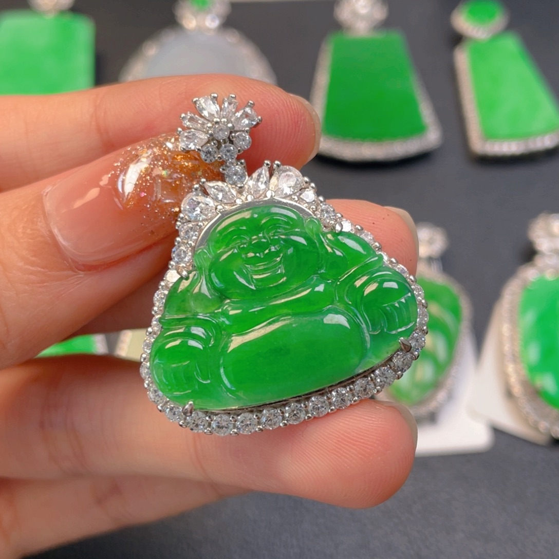 翡翠银S925镶嵌颈饰