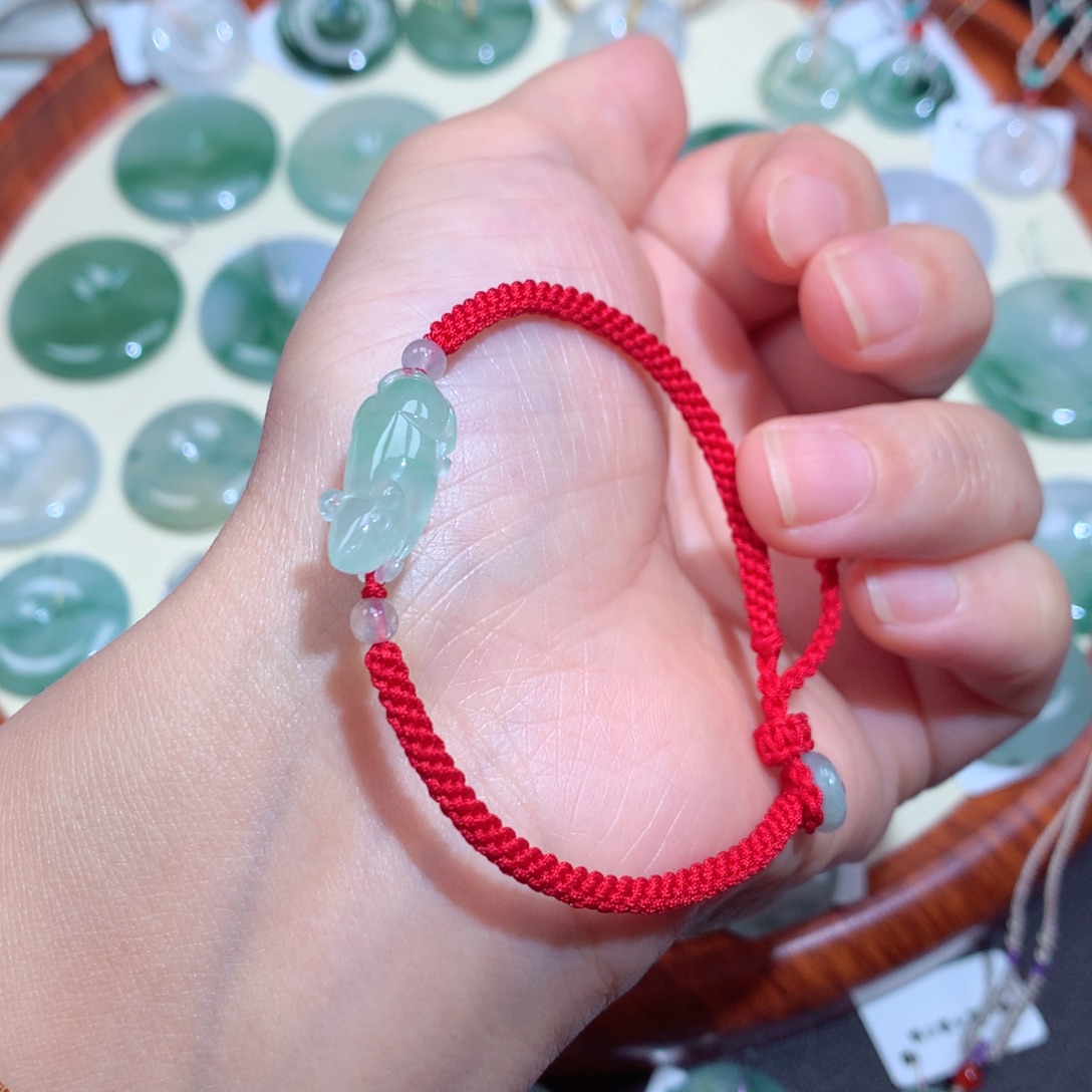 翡翠未镶嵌颈饰翡翠手串36