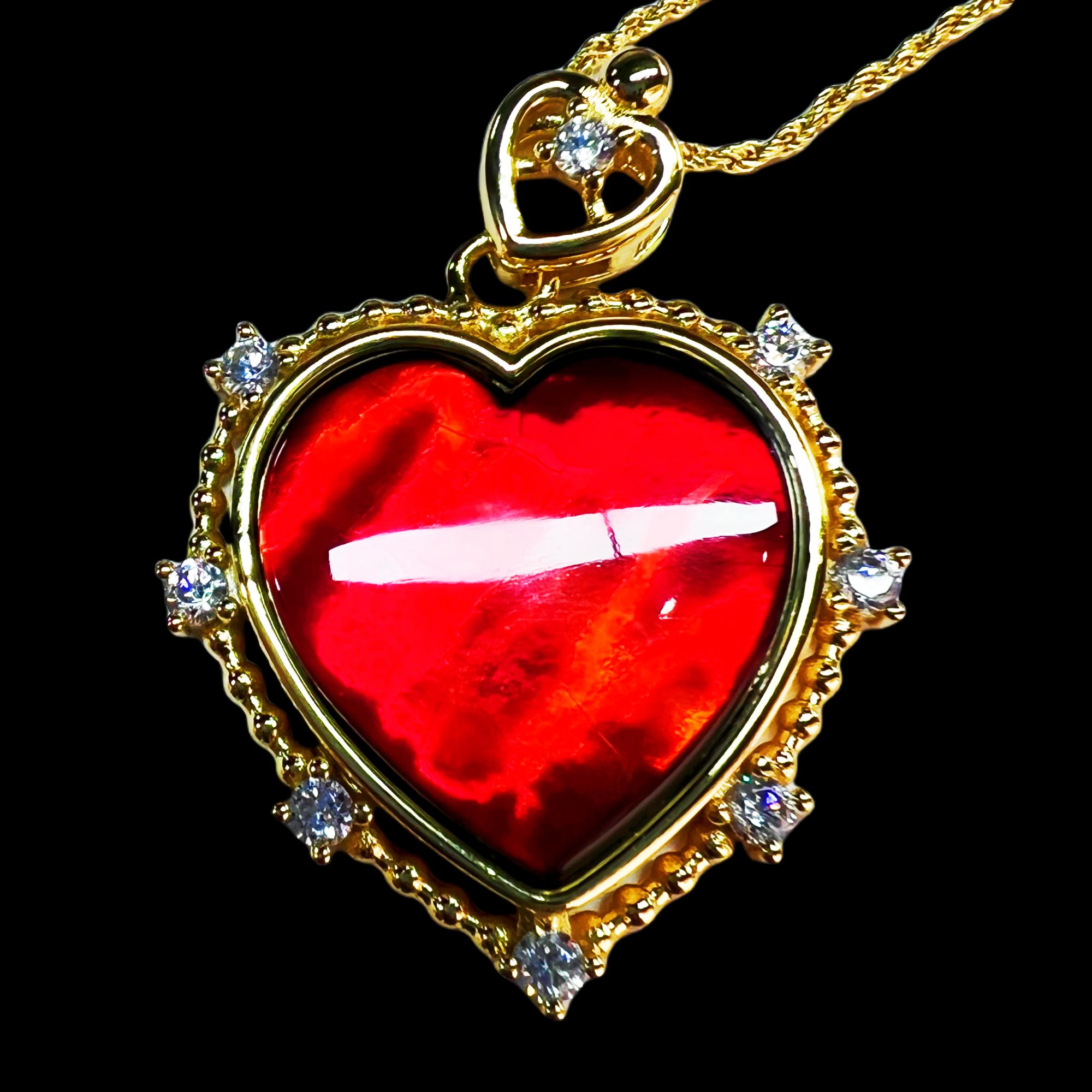 【斑彩-爱心】925银镀18K金 20*20mm N-6 加拿大 贝壳创意饰品 LV1