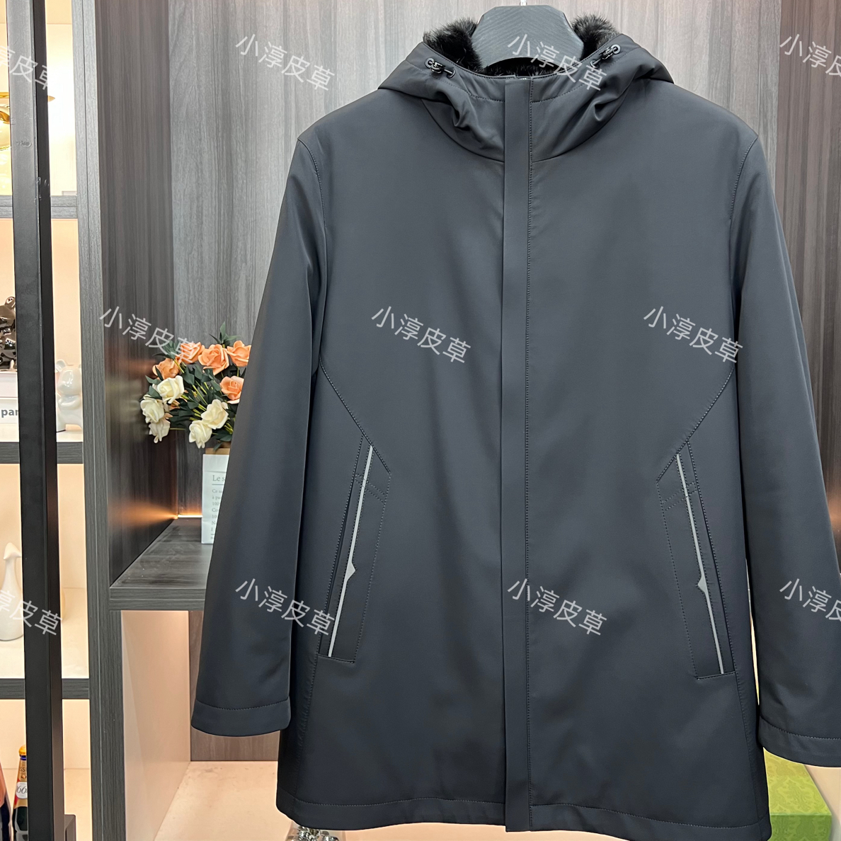 【小淳皮草】貂袖男士高品质水貂商务款式派克服