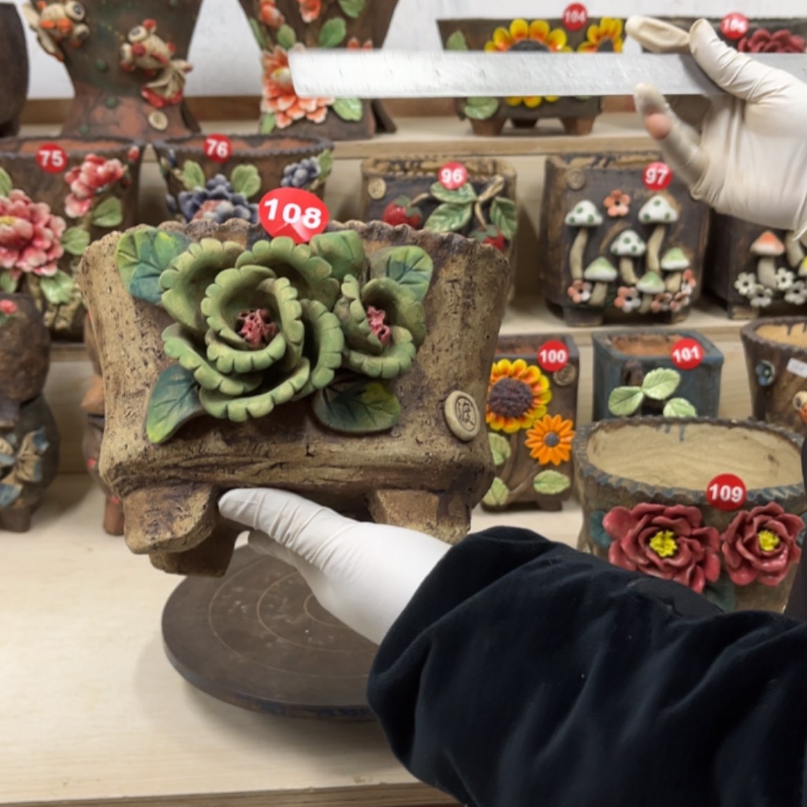 【闪购商品】紫砂花盆108号内口17×15脚高13