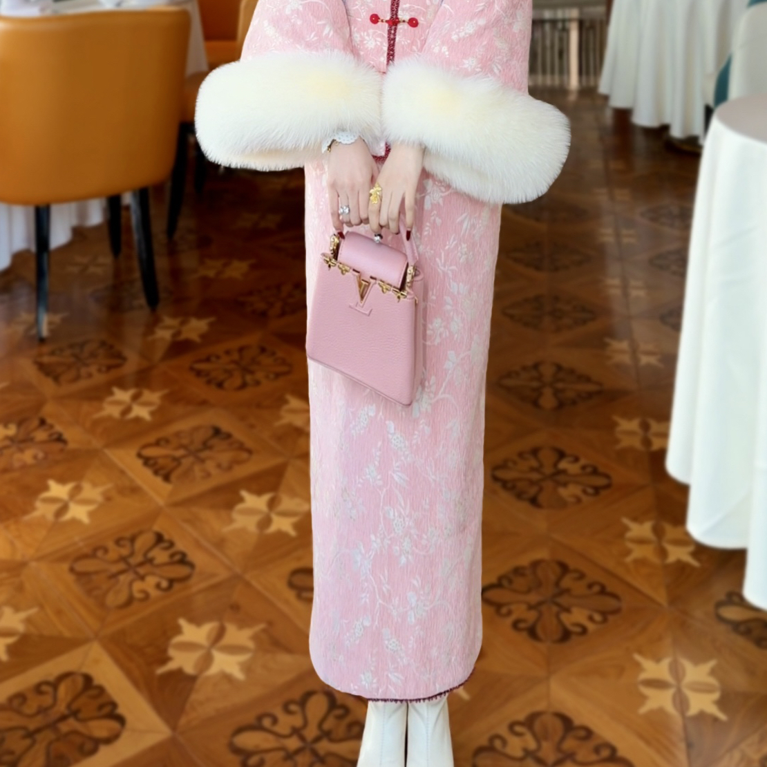 【媛珠 粉妆云袖半裙】重工粉色高腰刺绣鱼尾国风贵气时尚套装