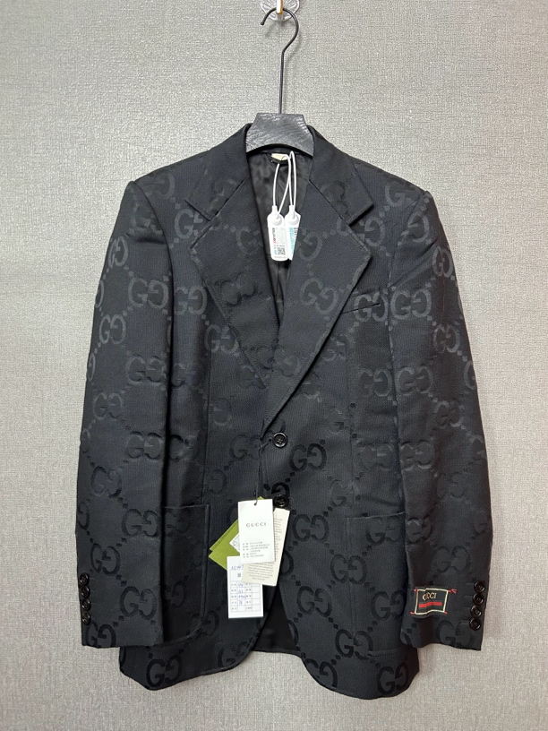 99新 GUCCI/古驰 黑色满印西装外套
