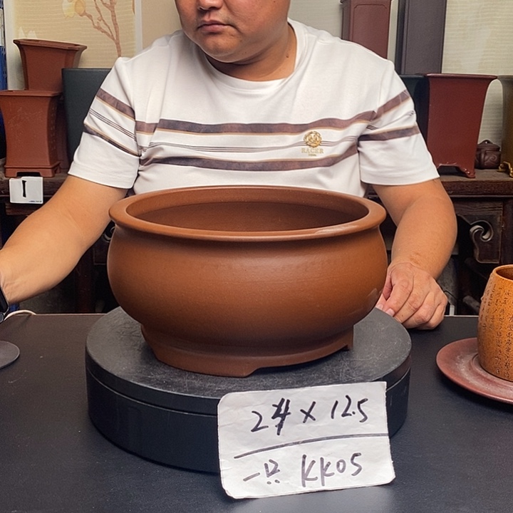 紫砂花盆货号一只K005