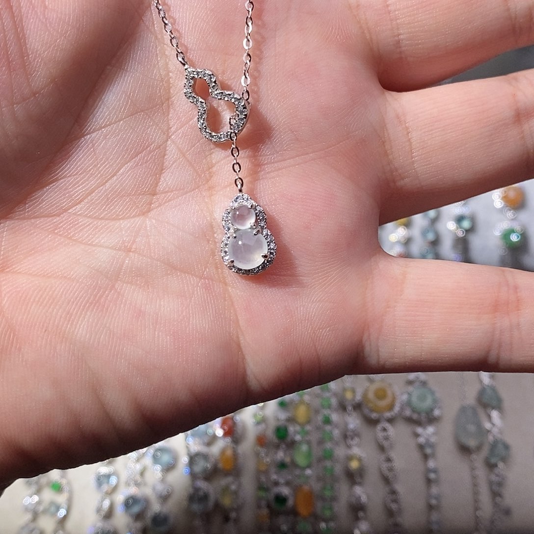 翡翠银S925镶嵌颈饰