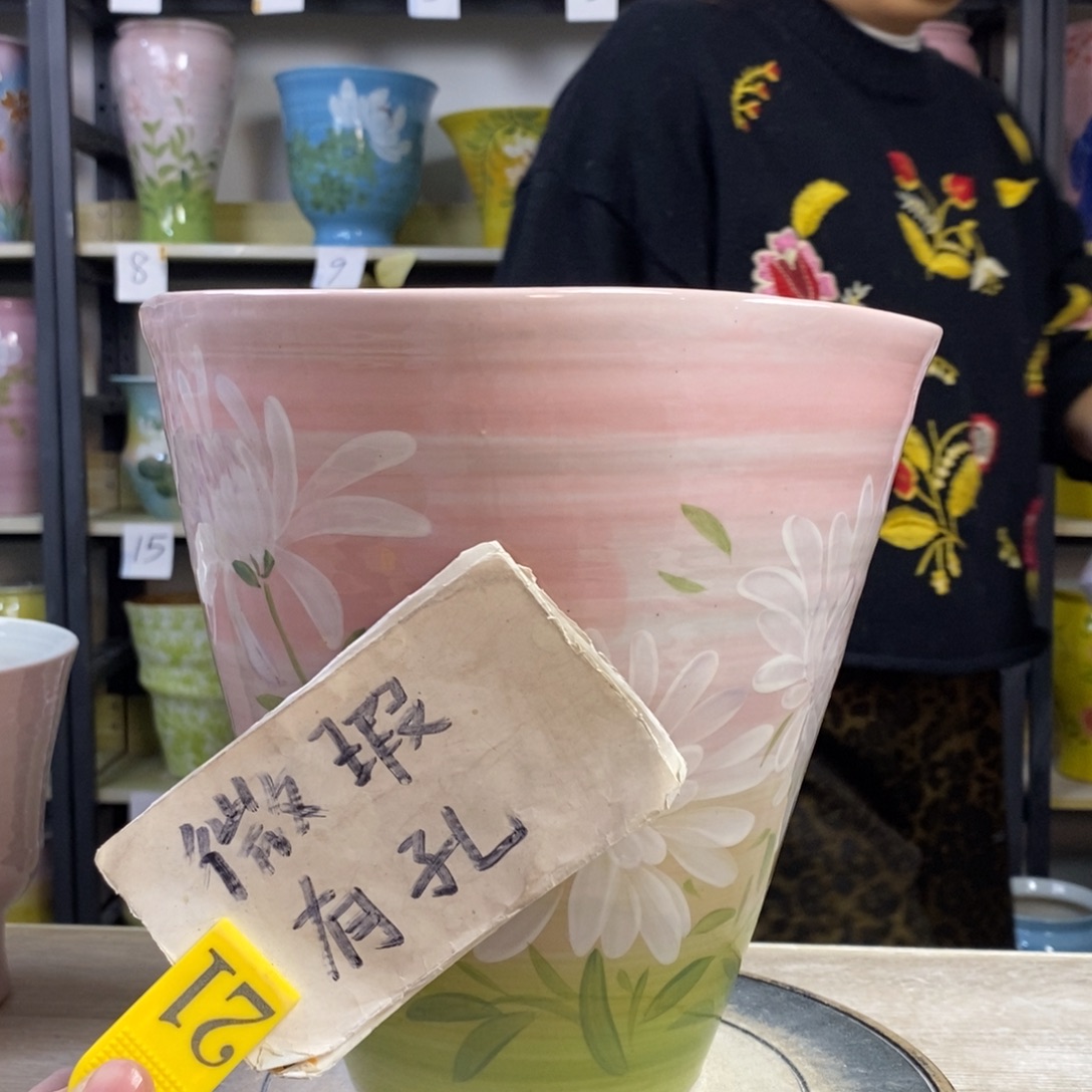 景德镇手工手绘陶瓷花盆