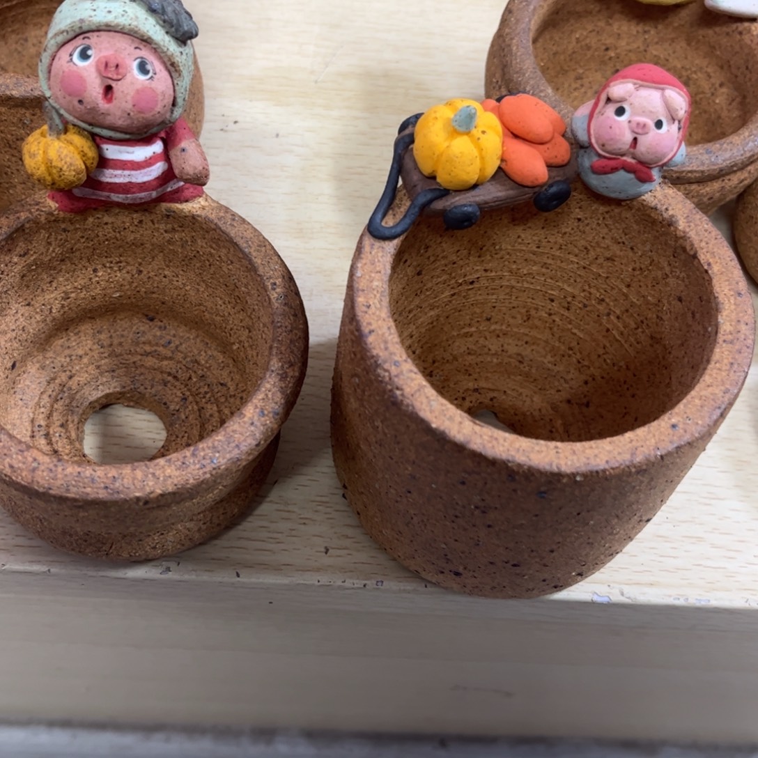 缘***缘泥塑古镇炻陶花盆