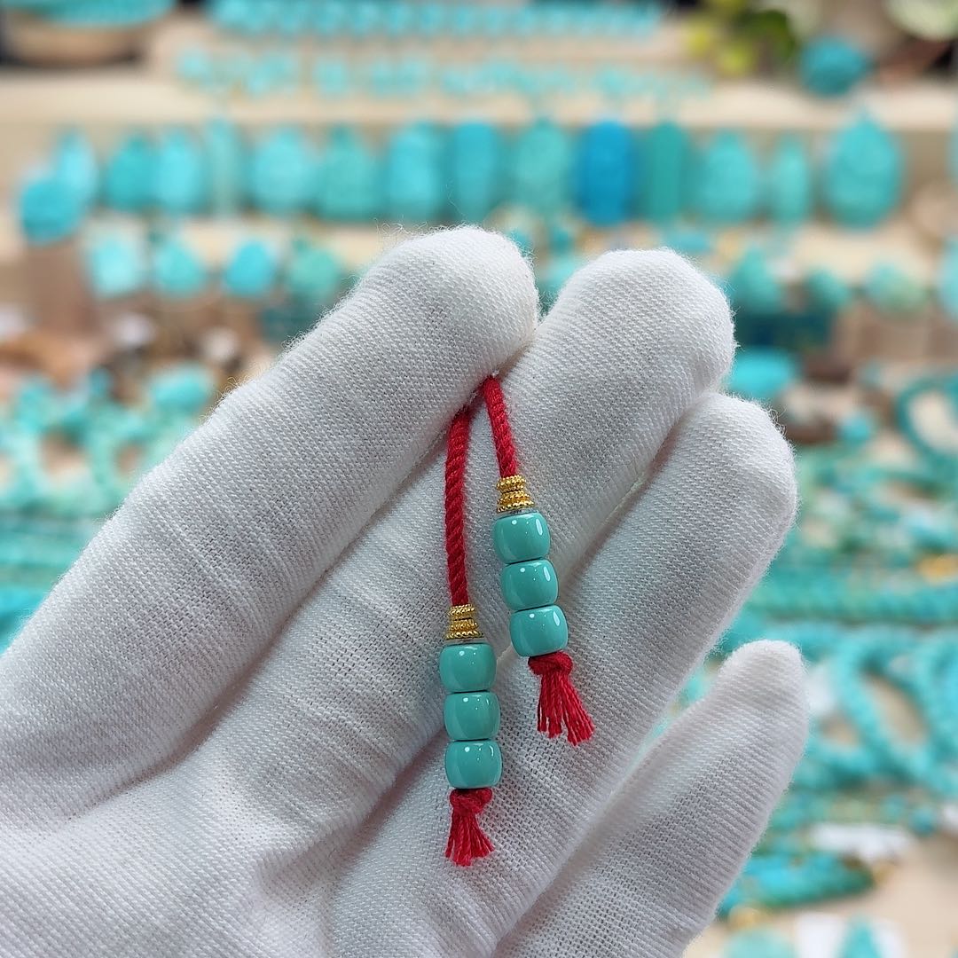 绿松石18K金镶嵌珠宝奇石