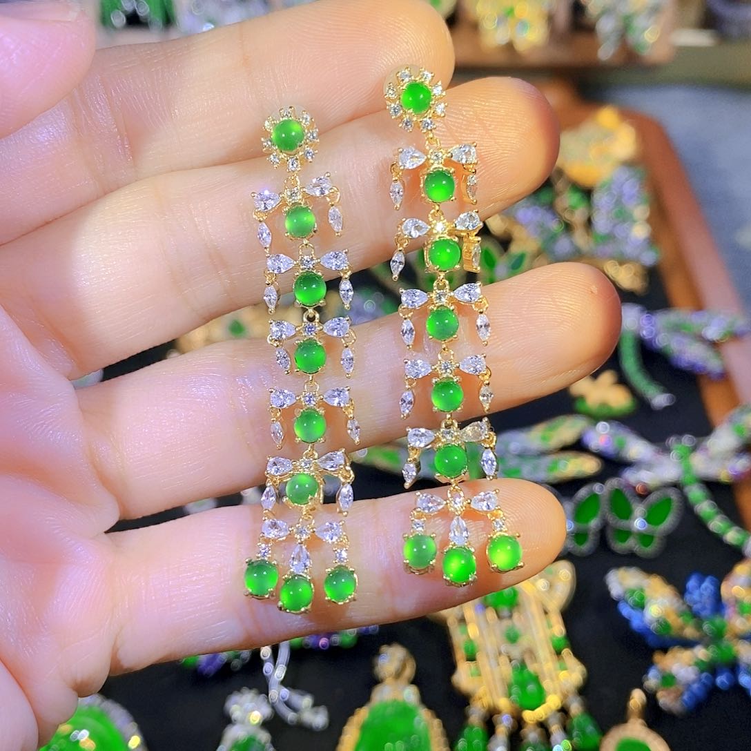 吊坠(不含链)银S925镶嵌翡翠