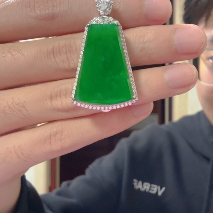 翡翠银S925镶嵌颈饰吊坠