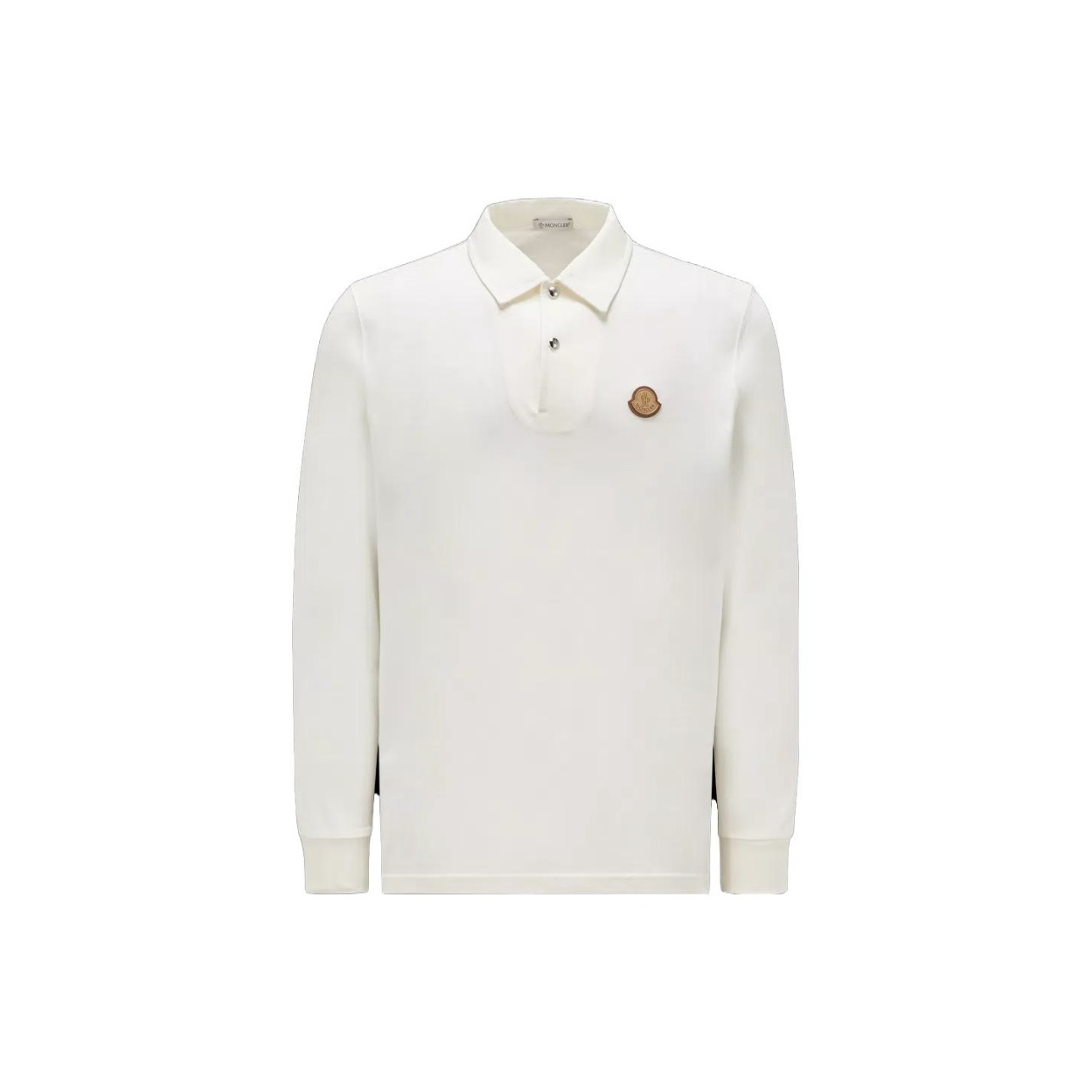 现货 Moncler蒙口 翻领双按扣Polo衫皮革徽章logo 白色 专柜5000+