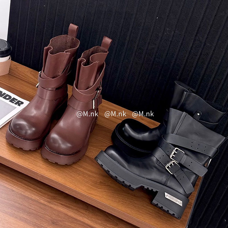 时装靴厚底马丁靴女鞋英伦风烟筒靴百搭秋季短靴5288