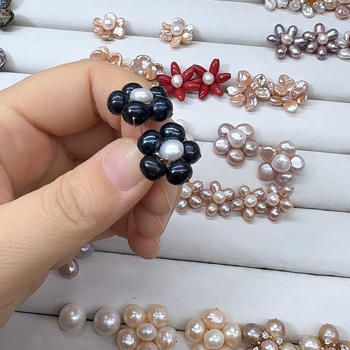 淡水珍珠发饰银S925镶嵌