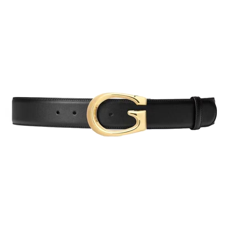 未使用 GUCCI/古驰 GUCCIG搭扣腰带 金色圆弧形G 宽4cm