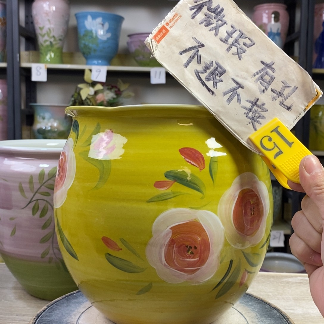 景德镇手工手绘陶瓷花盆