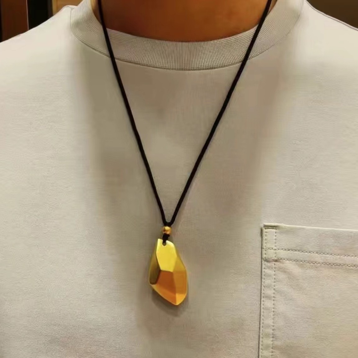 合金吊坠 许愿石吊坠传承实心大气复古经典