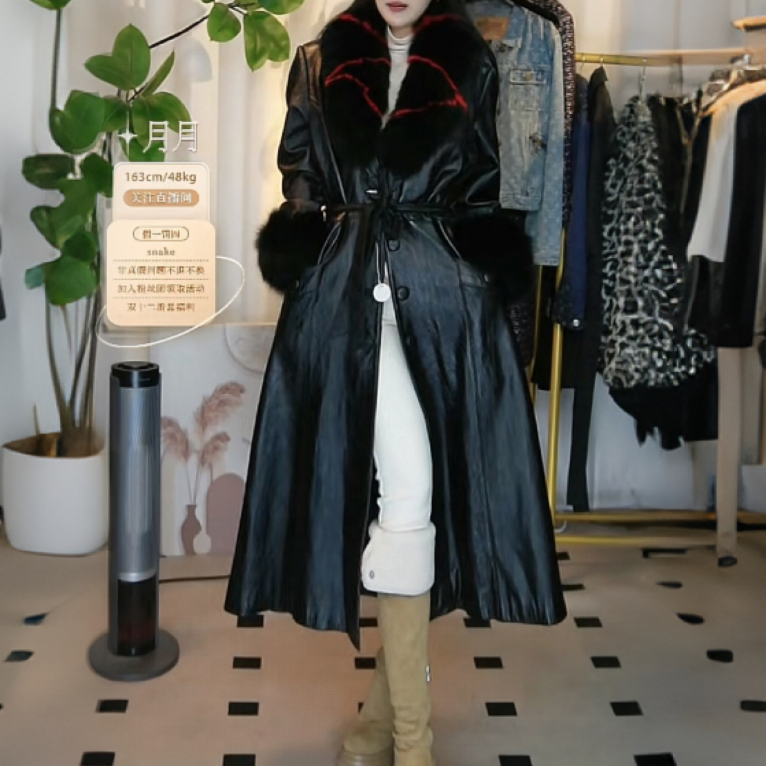 95新 DIOR/迪奥 95新迪奥长款毛领外套fy5635女装