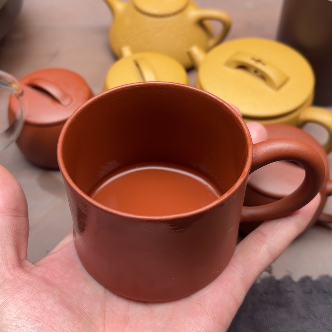 ****5紫砂茶杯全手工盖杯容量约220毫升