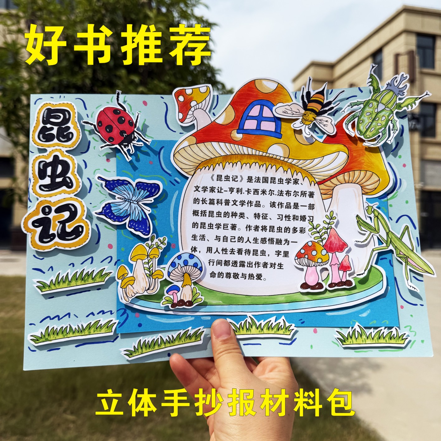 西游记立体读书卡寓言神话好书推荐卡昆虫记立体手抄报手工材料包