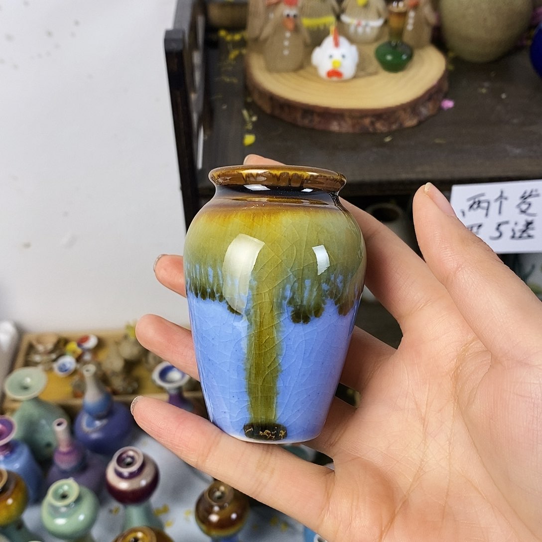 摆件景德镇高温陶瓷小花瓶