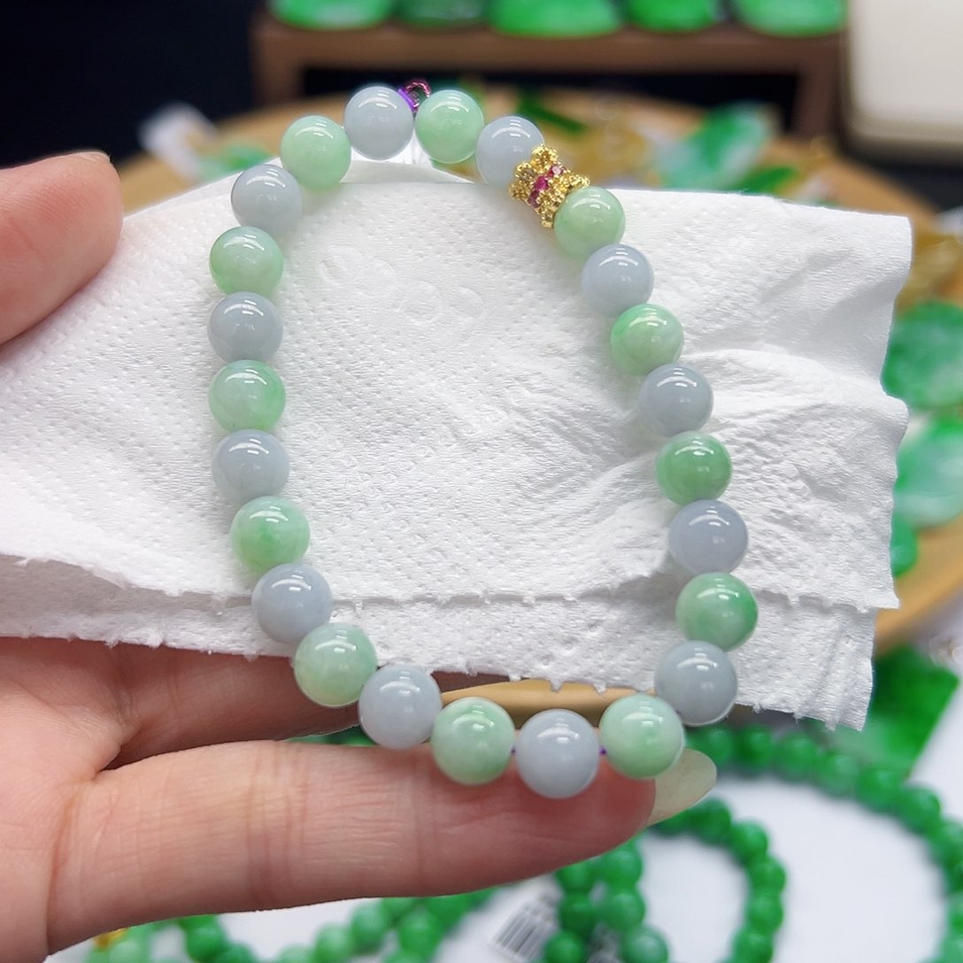 翡翠手链未镶嵌天然缅料A货一件