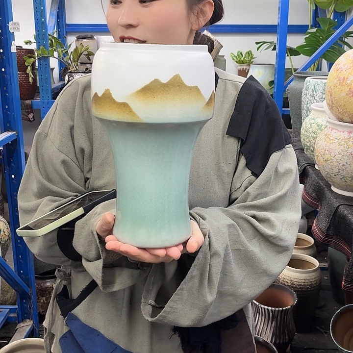 14×27 -粗陶花盆有孔-买买买