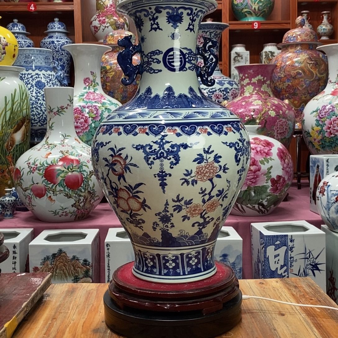 景德镇陶瓷手工手绘花瓶摆件