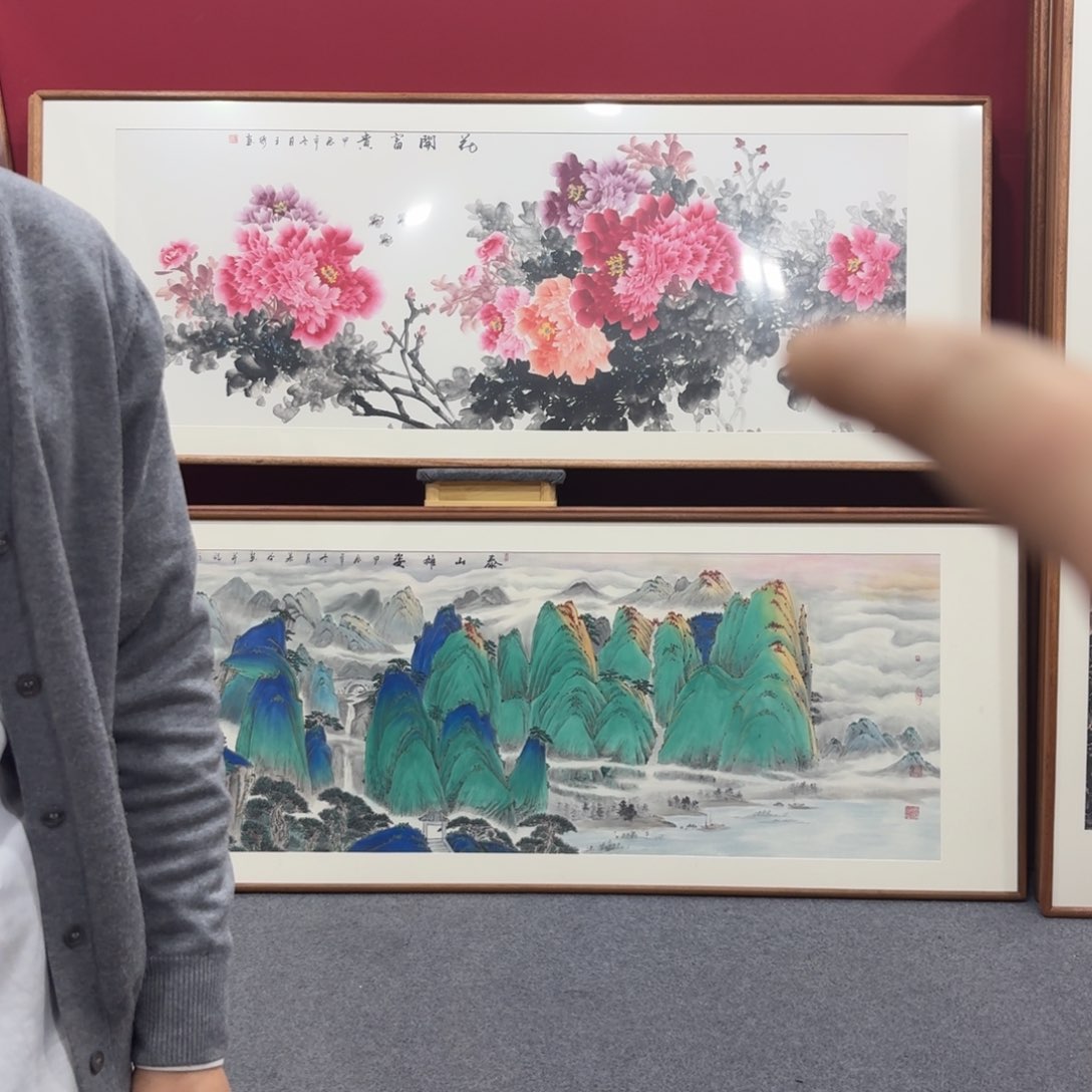 国画带框绘画210/80尺寸