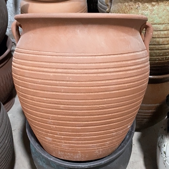 紫砂花盆口28高度30红陶