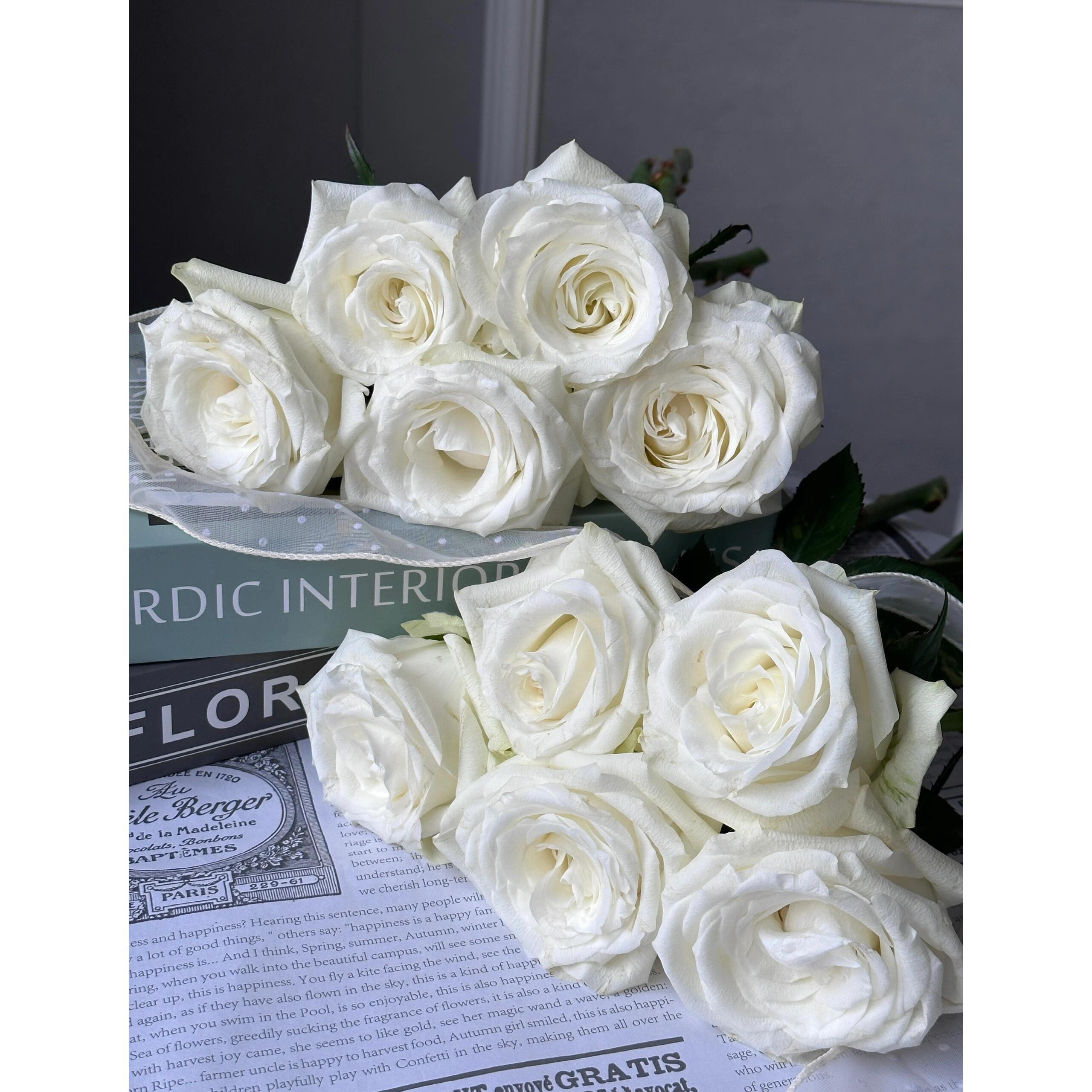 套餐44  白色玫瑰10支+紫色铃铛花一小把+粉紫混色小菊3支